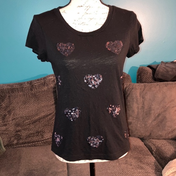 🎉4 for $20 Express Sequined Tee, Small - Picture 1 of 6